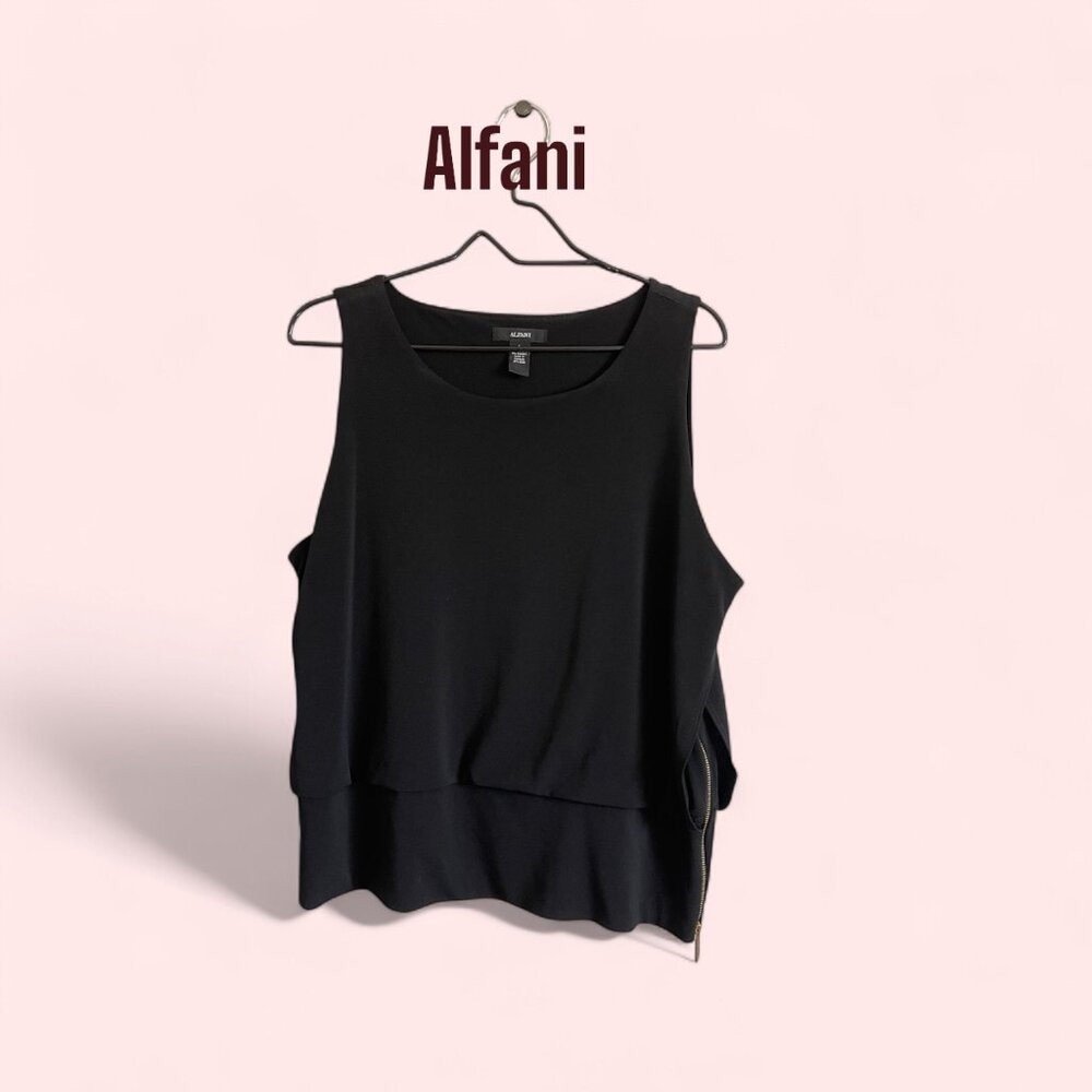Alfani Sleeveless Blouse with Side Zipper – Women’s Size L